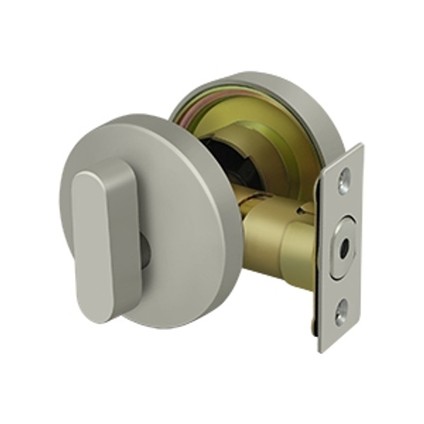 Deltana ZDRU15 Solid Brass Modern Low Profile Deadbolt Lock Grade 3; Satin Nickel Finish