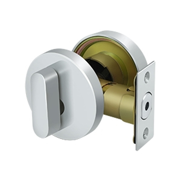 Deltana ZDRU26 Solid Brass Modern Low Profile Deadbolt Lock Grade 3; Polished Chrome Finish