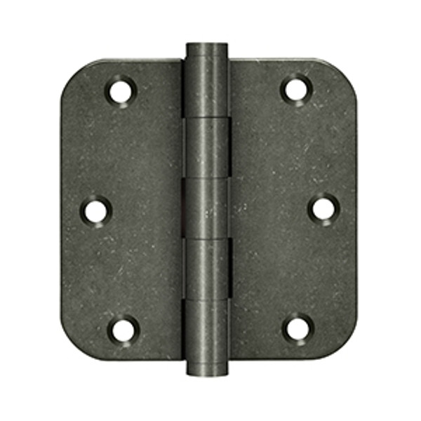 Deltana DSB35R510WM-R White Bronze Medium Distressed Finish 3-1/2" x 3-1/2" 5/8" Radius Brass Hinge