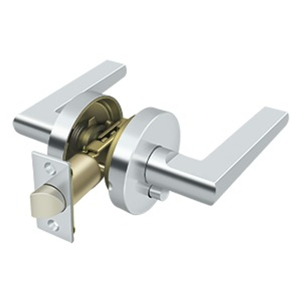 Deltana ZPLR2U26LH Portmore Lever Privacy; Left Hand; Polished Chrome Finish