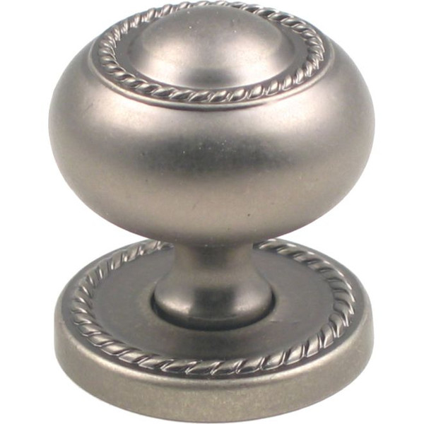 Rusticware 905SN 1-1/4" Rope Cabinet Knob with Backplate Satin Nickel Finish