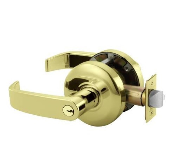 Sargent 65G05KL-3 Polished Brass Keyed Entry 6500-Line L-Lever with K-Rose