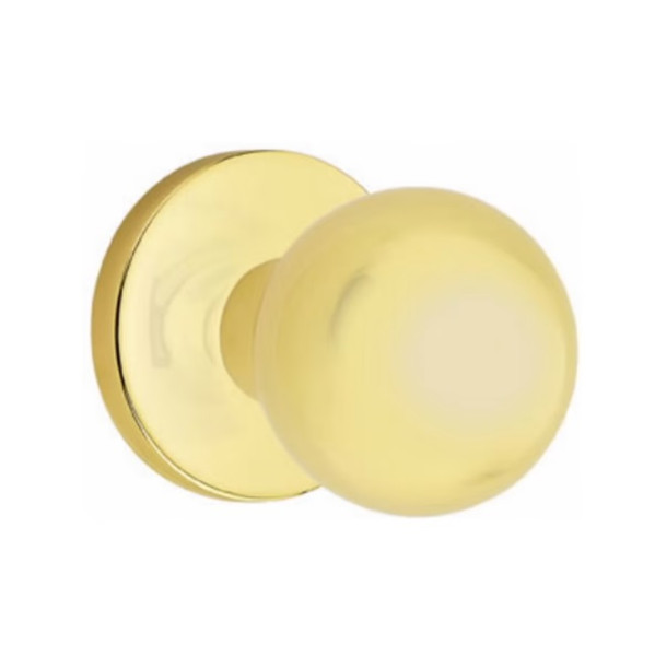 Emtek OR-US3NL-PHD Unlacquered Brass Orb (Pair) Half Dummy Knobs with Your Choice of Rosette