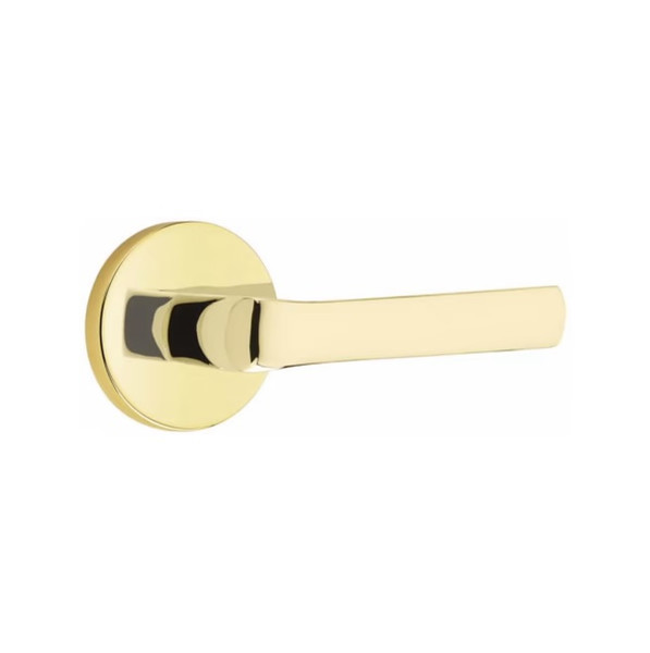 Emtek SPN-US3NL-PASS Unlacquered Brass Spencer Passage Lever with Your Choice of Rosette