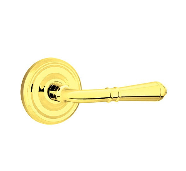 Emtek T-US3NL-PASS Unlacquered Brass Turino Passage Lever with Your Choice of Rosette