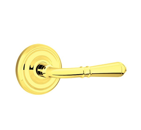 Emtek T-US3NL-PRIV Unlacquered Brass Turino Privacy Lever with Your Choice of Rosette