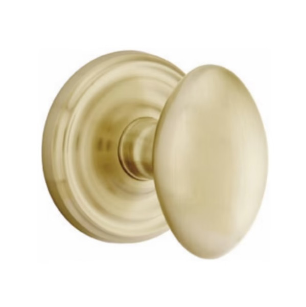 Emtek E-US4-PHD Satin Brass Egg (Pair) Half Dummy Knobs with Your Choice of Rosette