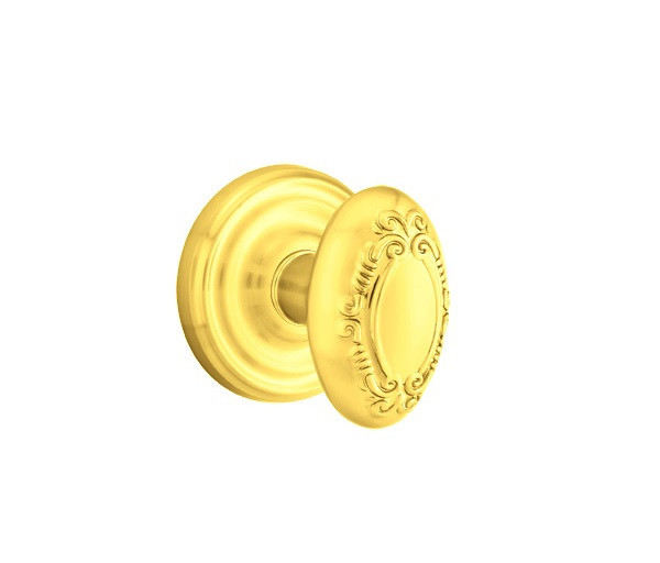 Emtek V-US3NL-PASS Unlacquered Brass Victoria Passage Knob with Your Choice of Rosette