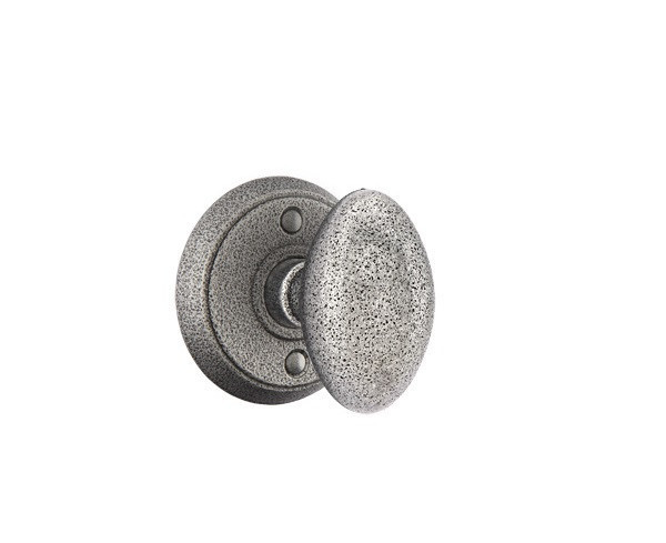 Emtek SV-SWS-PHD Satin Steel Savannah Pair Half Dummy Knobs with Your Choice of Rosette