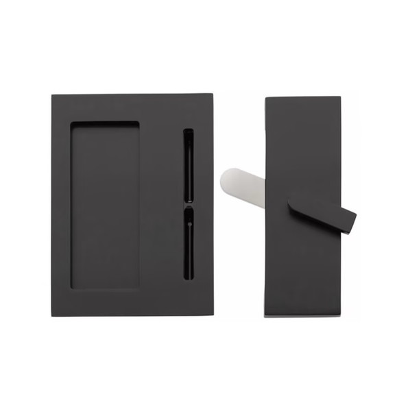 Emtek 222202US19 Modern Rectangular Barn Door Privacy Lock and Flush Pull with Integrated Strike Flat Black Finish