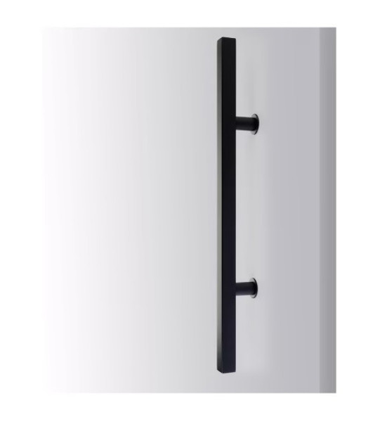 Emtek 86192US19 Square Profile 36" Overall Long Door Pull Flat Black Stainless Steel Finish