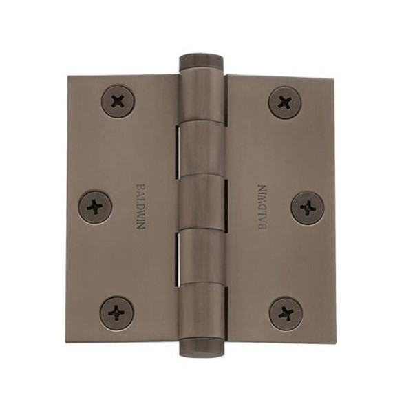 Baldwin 1030.076.I Lifetime Graphite Nickel 3" x 3" Square Corner Brass Hinge