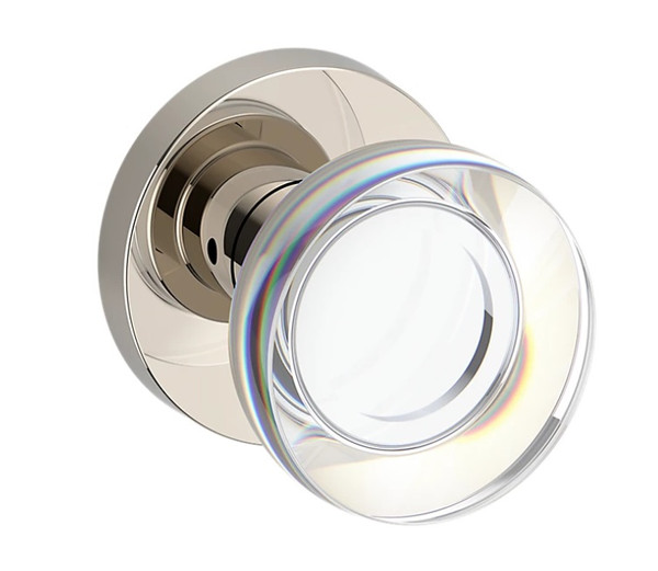 Baldwin Reserve FDCCYCRR055 Lifetime Polished Nickel Full Dummy Contemporary Crystal Knob with Contemporary Round Rose