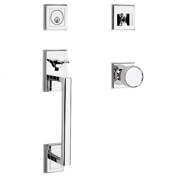 Baldwin 85310260DBLC Polished Chrome Double Cylinder Hollywood Hills Handleset with Knob