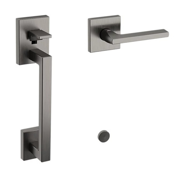 Baldwin 85390076ACLH Lifetime Graphite Nickel Minneapolis Sectional Entry Handleset Kit (Left)