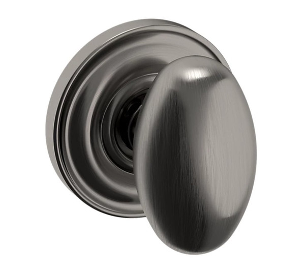 Baldwin 5025076PASS-PRE Lifetime Graphite Nickel Passage Egg Knob with 5048 Rose