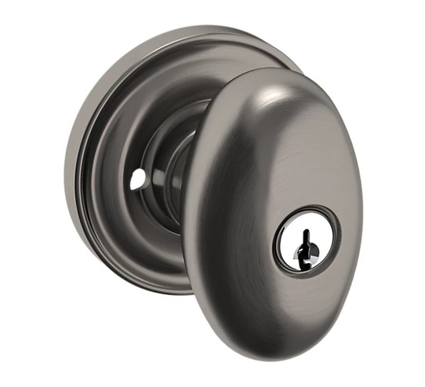 Baldwin 5225076ENTR Lifetime Graphite Nickel Keyed Entry Egg Knob with 5048 Rose