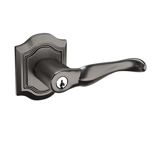 Baldwin 5237076LRFD Lifetime Graphite Nickel Full Exterior Dummy Bethpage Lever with R027 Rose