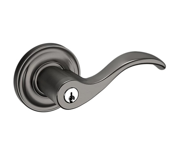 Baldwin 5255076RENT/LENT Lifetime Graphite Nickel Keyed Entry Wave Lever with 5048 Rose