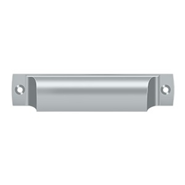 Deltana SHP40U26D 4" Rectangular Shell Pull Satin Chrome Finish