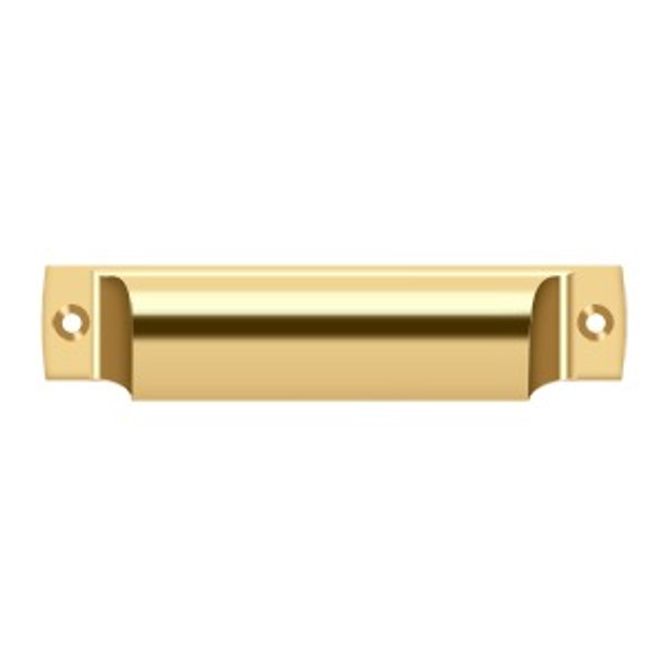 Deltana SHP40CR003 4" Rectangular Shell Pull Lifetime Brass Finish