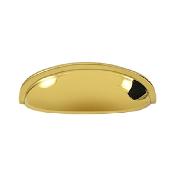 Deltana K407CR003 Lifetime Polished Brass 4-1/2" Elongated Shell Brass Handle Pull