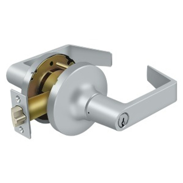 Deltana CL500FLC-26D Commercial Entry Standard Grade 1 Clarendon Lever with Cylinder Lockset Satin Chrome Finish