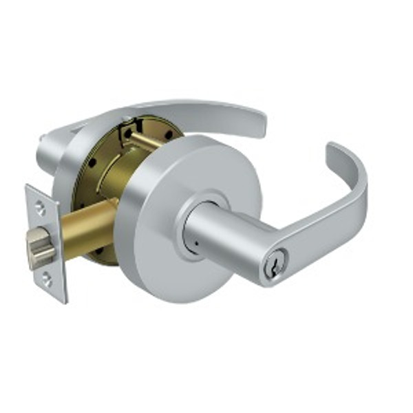 Deltana CL600EVC-26D Commercial Entry Standard Grade 2; Curved with Cylinder; Satin Chrome Finish