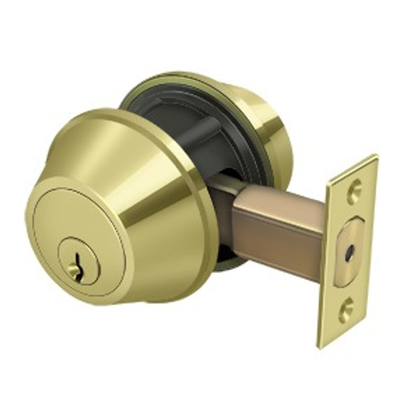 Deltana CL200LA-3 Single Deadbolt Grade 2 with 2-3/4" Backset; Bright Brass Finish