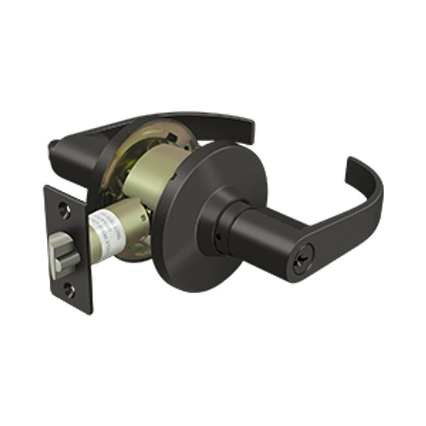 Deltana CL400EL-10B Standard Commercial Lock Grade 2; Entry with Curved Lever; Oil Rubbed Bronze Finish