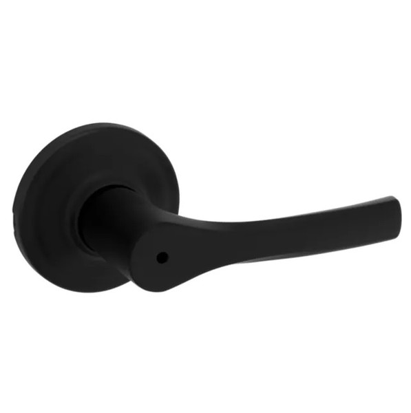 Kwikset 300HYL-514 Henley Lever Privacy Door Lock with 6AL Latch and RCS Strike Matte Black Finish