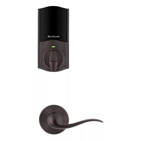 Kwikset 959TRLFPRT-720TNL-11P Halo Touch Traditional Fingerprint Deadbolt with Built-in Wifi and Tustin Lever Venetian Bronze Finish