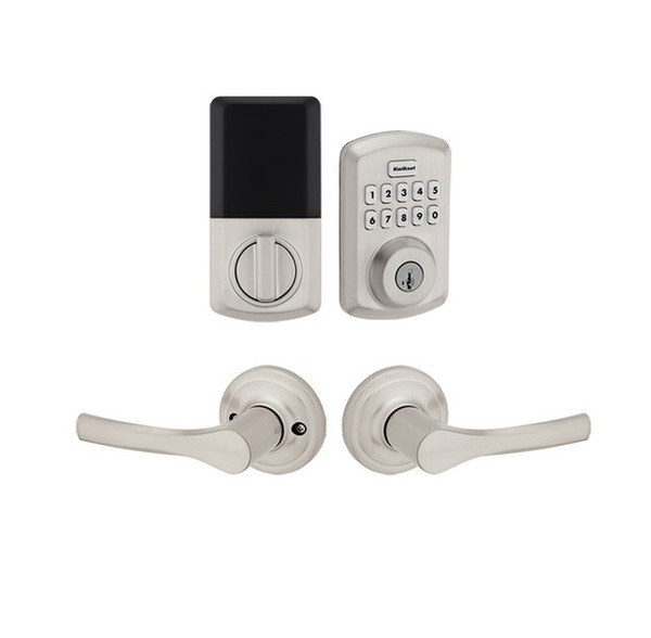 Kwikset 9250TRS/200HYL-15 Transitional Powerbolt 2 Electronic SmartCode Deadbolt SmartKey with Henley Lever Satin Nickel Finish