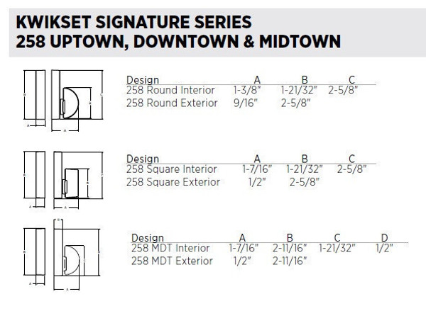 Kwikset 258RDT-740PSKRDT-26 Polished Chrome Uptown Single Cylinder Deadbolt with Pismo Keyed Entry Knob