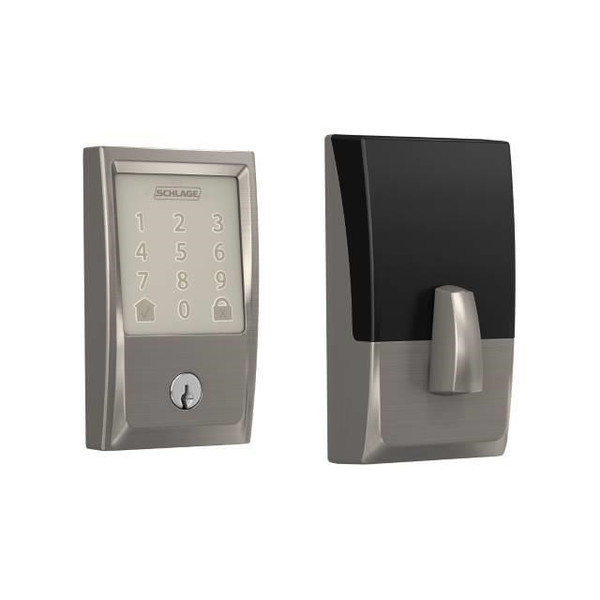 Schlage Residential BE489WBCCEN619 Century Encode Smart Wifi Deadbolt Satin Nickel Finish