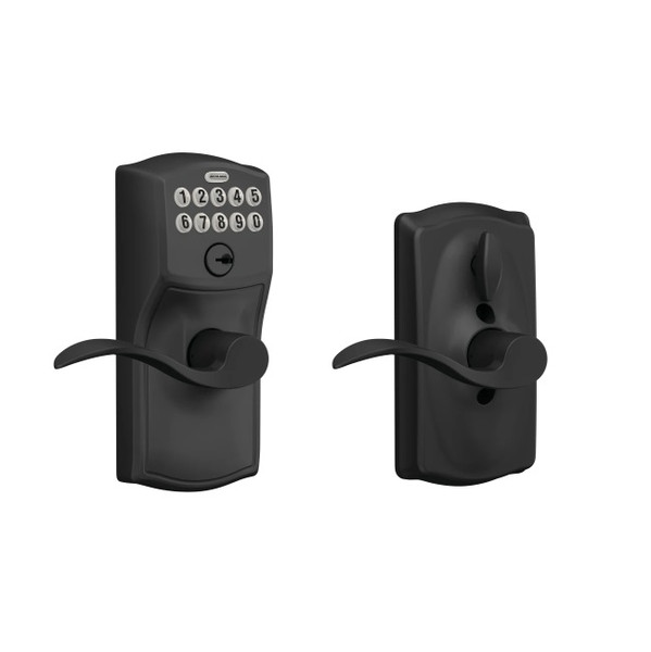 Schlage FE595CAM622ACC Matte Black Camelot Accent Keypad Entry with Flex Lock