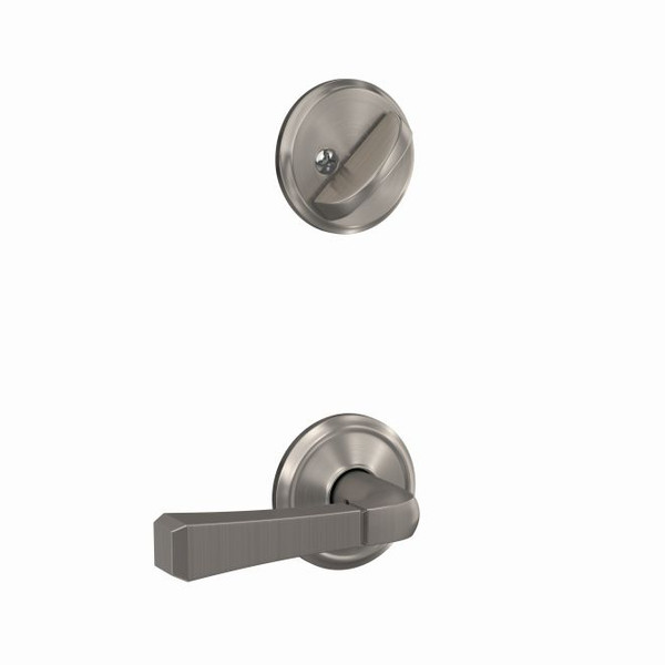 Schlage FC59RVT619ALD Rivington Lever with Alden Rose Satin Nickel Single Cylinder Handlesets (Interior Side Only)