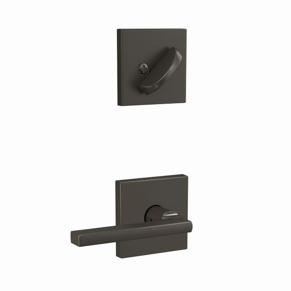 Schlage FC94LAT530COL Latitude Lever with Collins Rose Black Stainless Dummy Handleset (Interior Side Only)