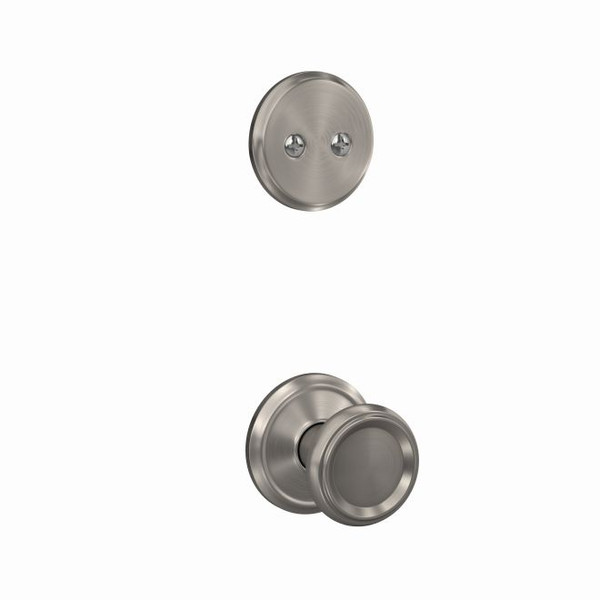 Schlage FC94OFM619ALD Offerman Knob with Alden Rose Satin Nickel Dummy Handleset (Interior Side Only)