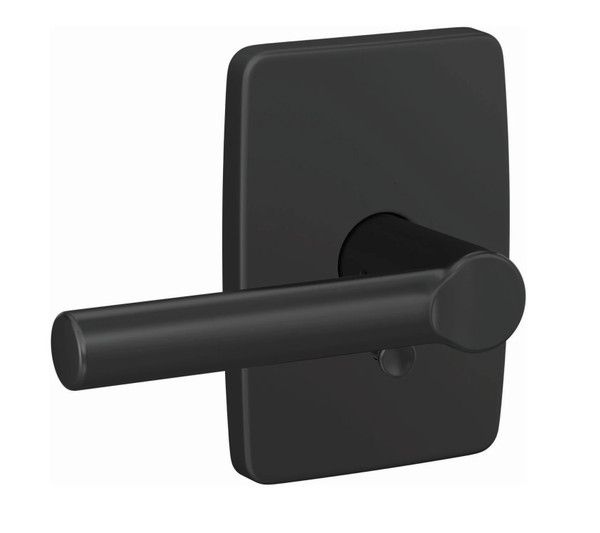 Schlage FC21BRW622GEE Broadway Lever with Greene Rose Passage and Privacy Lock Matte Black Finish