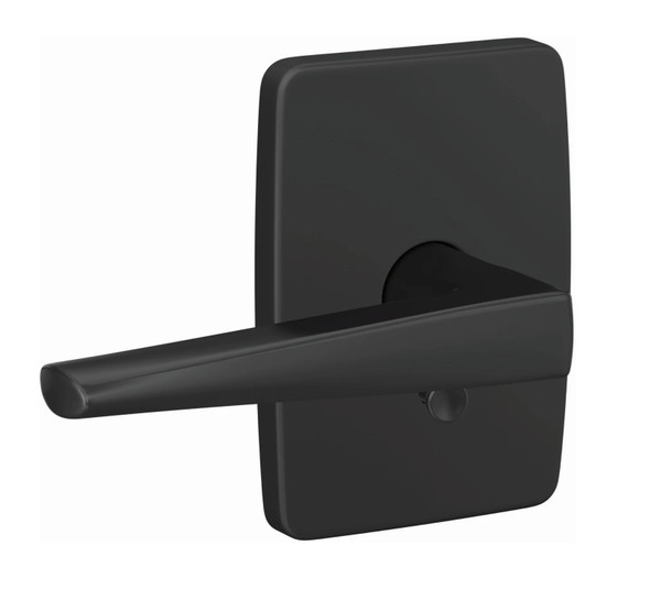 Schlage FC21ELR622GEE Eller Lever with Greene Rose Passage and Privacy Lock Matte Black Finish