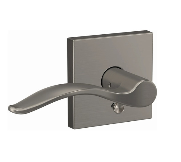 Schlage FC21PEN619COL Pennant Lever with Collins Rose Passage and Privacy Lock Satin Nickel Finish