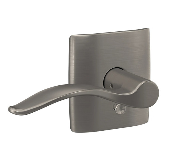 Schlage FC21PEN619DLT Pennant Lever with Dalton Rose Passage and Privacy Lock Satin Nickel Finish