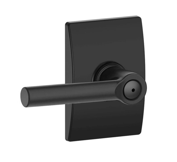 Schlage F40BRW622CEN Matte Black Privacy Broadway Style Lever with Century Rose