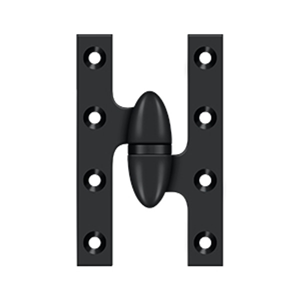 Deltana OK5032B19-R Flat Black 5" x 3-1/4" Olive Knuckle Brass Hinge (Right)