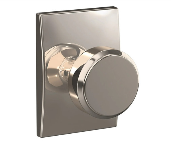 Schlage FC21BWE618CEN Bowery Knob with Century Rose Passage and Privacy Lock Polished Nickel Finish