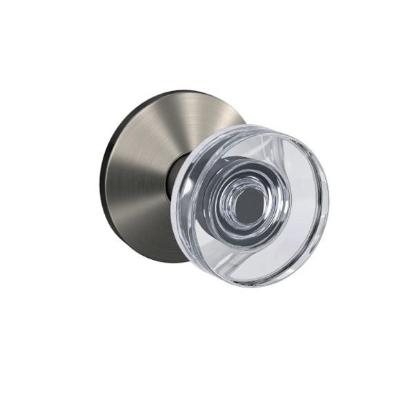 Schlage FC21DAW619KIN Dawes Knob with Kinsler Rose Passage and Privacy Lock Satin Nickel Finish