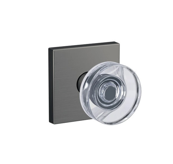 Schlage FC21DAW619COL Dawes Knob with Collins Rose Passage and Privacy Lock Satin Nickel Finish