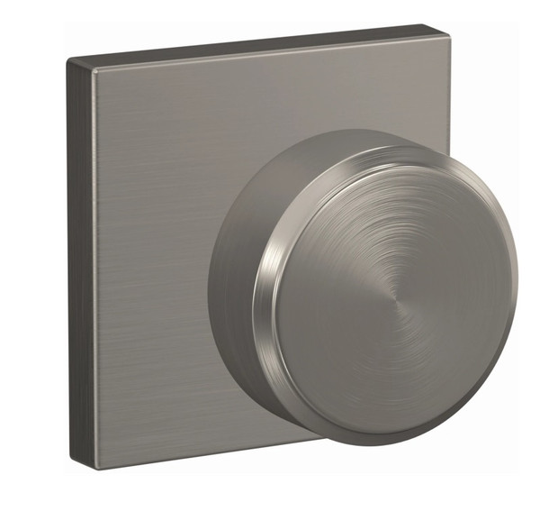 Schlage FC21SWA619COL Swanson Knob with Collins Rose Passage and Privacy Lock Satin Nickel Finish