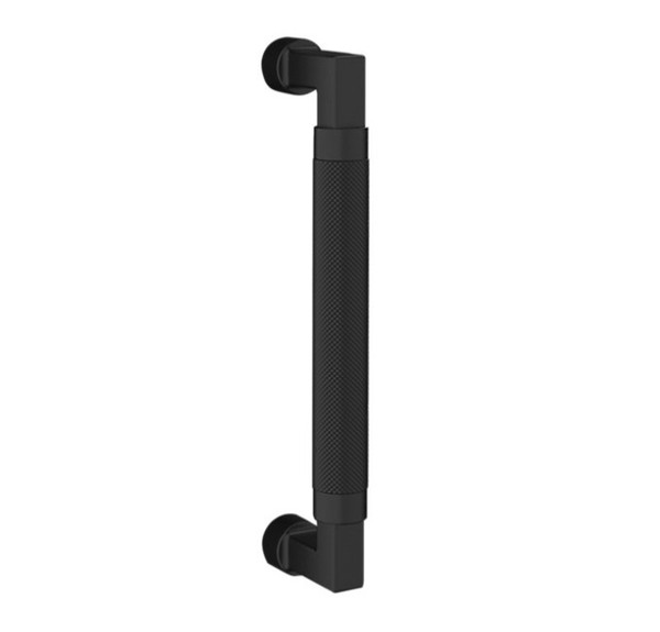 Baldwin 2580402 8" Contemporary Knurled Grip Door Pull Distressed Oil Rubbed Bronze Finish